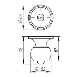 Ручка защелка AJAX 6082 CP-E (кл./фик.) хром /39527/