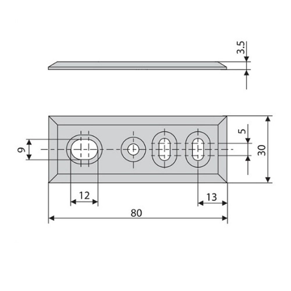 Запорная планка для шпингалетов, низ STUBLINA 3009.00