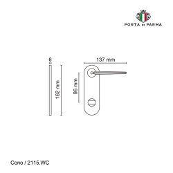 Ручка на планке PORTA DI PARMA Cono WC CP хром