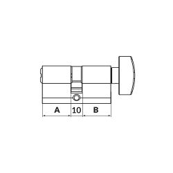 Цилиндровый механизм с вертушкой PUNTO MaxPro7002/52 mm (21+10+21) SSG сатин.золото 7кл. /61865/