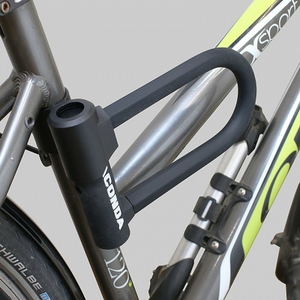 Замок навесной всепогодный АВАНГАРД АНАКОНДА Т608 ЧЕРНЫЙ с креплением на раму (силикон)