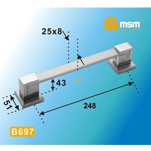 Ручка-скоба MSM B697 BSN/GR черный никель/графит