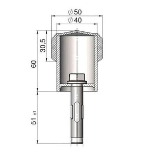 Упор дверной КРИТ-М УД-П 60/50 цинк