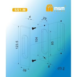 Ручка для раздвижных дверей MSM SS1-M SN мат.никель (2шт)