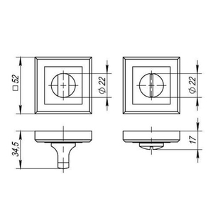 Ручка поворотная PUNTO BK6 QL BL-24 черный /41749/