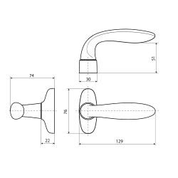 Нажимной гарнитур раздельный STUBLINA 1032.00.360 антрацит (RAL 7016)