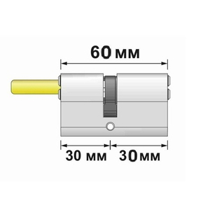 Цилиндровый механизм со штоком VANTAGE ZL60 (30x30) CP хром 5 кл.