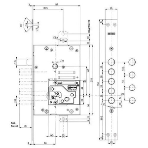 Замок врезной сувальдный MOTTURA 52.Y535M My Key D (правый) /22595/