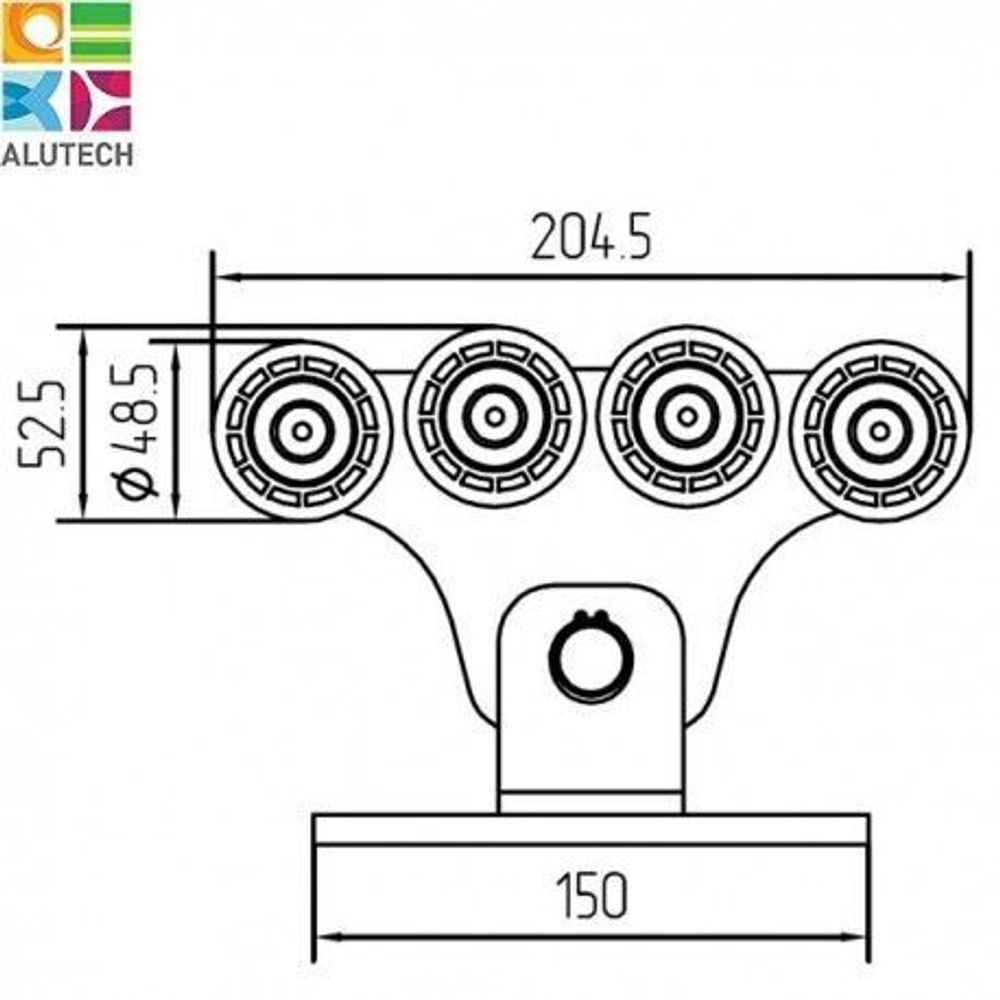Опора роликовая (полимерные ролики). Для ворот до 300 кг. Light SGN.01.100