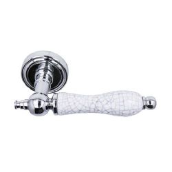 Ручка дверная Аделли 6305-22 CP/WHITE CRACKED хром/бел.краколет