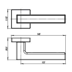 Ручка раздельная ARMADILLO SCREEN USQ8 SN/CP-3 мат.никель/хром /34299/