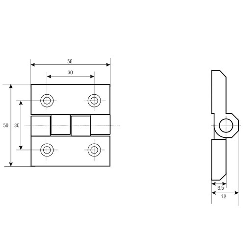 Петля 082 С 50x50 черная