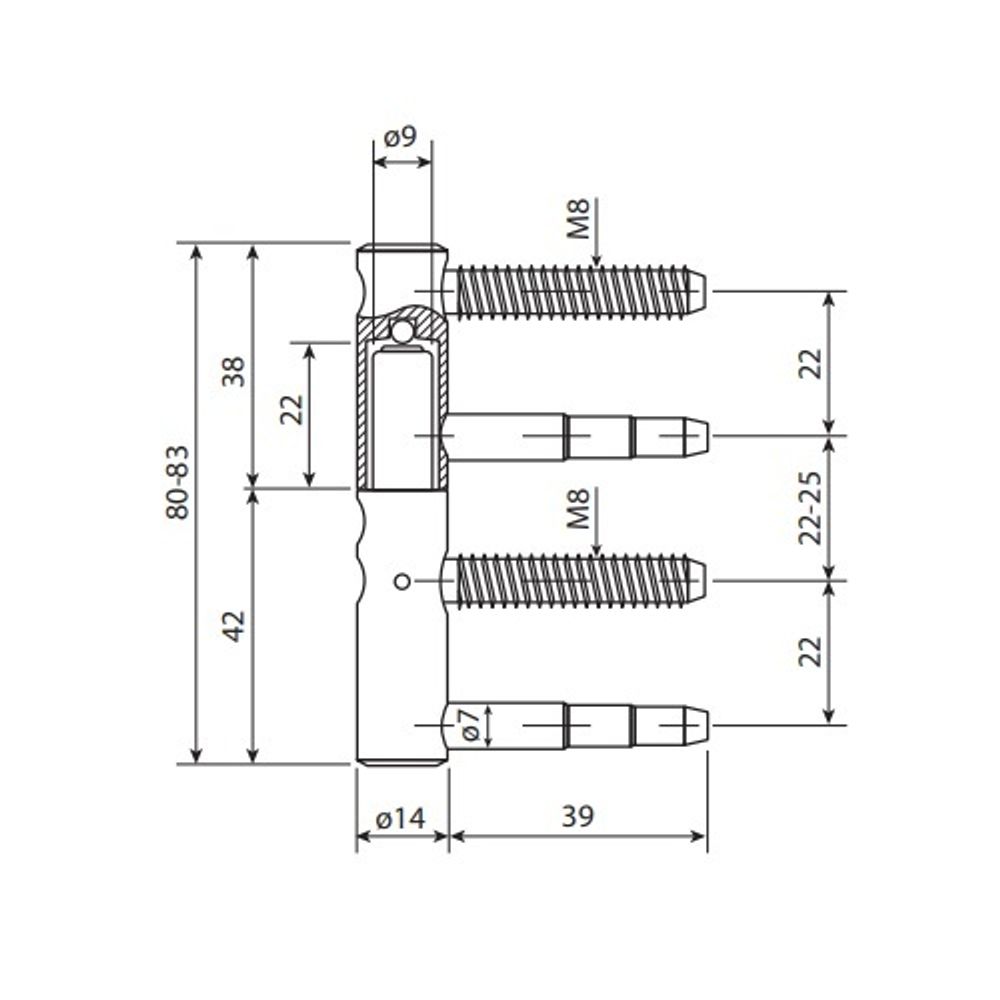 Петля ввертная APECS 3D-14.v1 (1 шт)