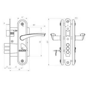 Замок врезной ЗЕНИТ ЗВ9-4.2 белый
