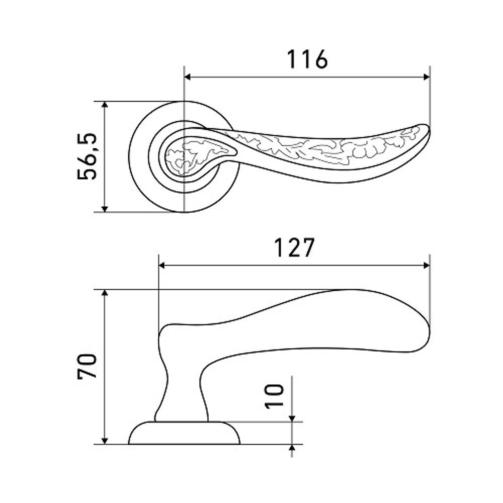 Ручка раздельная АЛЛЮР АРТ АДЖИ AB ст.бронза