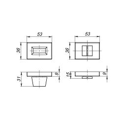 Ручка поворотная ARMADILLO WC-BOLT BK6 UCS SN-3 мат.никель /41159/