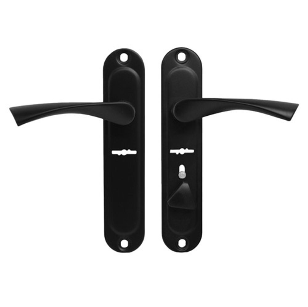 Комплект ручек АЛЛЮР 03S BL L черная левая м/о 42 мм (для замков Эльбор 1.06.40,42)