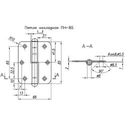 Петля накладная НОЭЗ ПН1-85-Л черный матовый левая