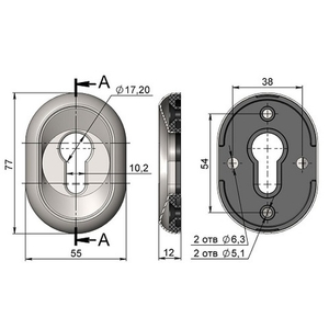 Накладка под цилиндр КРИТ-М Кл-11 Бр бронза (1 шт)
