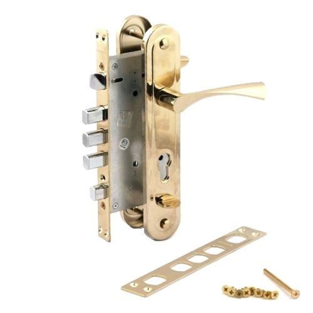 Замок врезной APECS T-0523-C G L золото левый