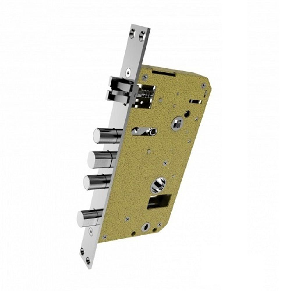 Замок врезной электронный с ручкой KAADAS S500 с отпечатком пальца, черный /47417/