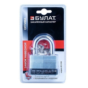 Замок навесной БУЛАТ ВС 0165 стальной 5кл. d11mm