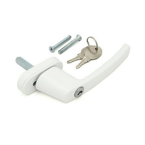 Ручка оконная белая с запиранием ALUTECH