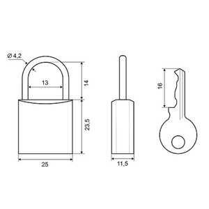 Замок навесной PALLADIUM 301B-25