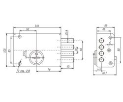 Замок накладной СЕНАТ ЗНС-6 5кл.