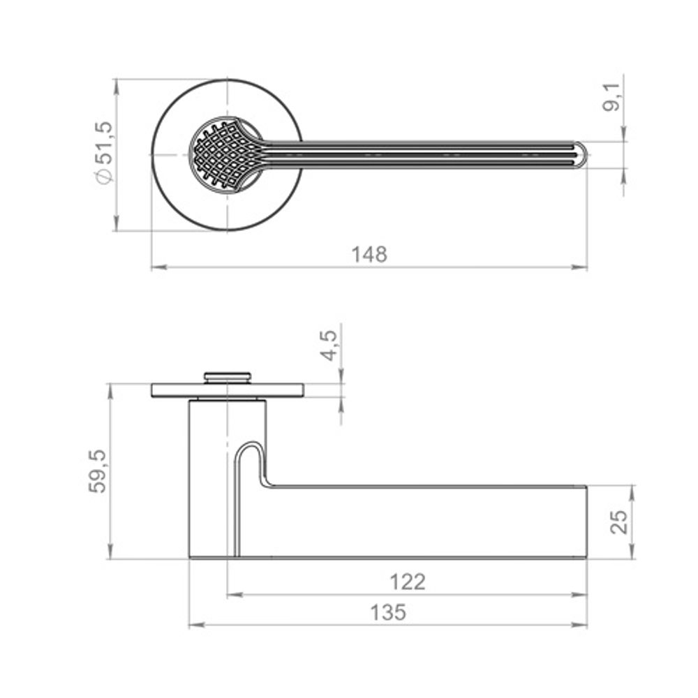 Ручка раздельная ARMADILLO HONEY R.YM AC-9 медь /62145/