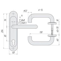 Ручка на планке КРИТ-М Р85-5858-У- Хш хром