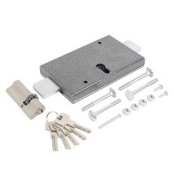 Замок накладной гаражный АЛЛЮР ЗГЦ серебро