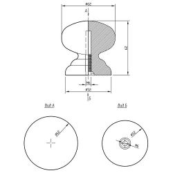 Ручка-кнопка деревянная РК-1 Дуб
