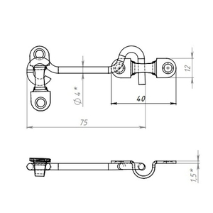 Крючок ветровой КУНГУР КР-75 цинк (1 шт)