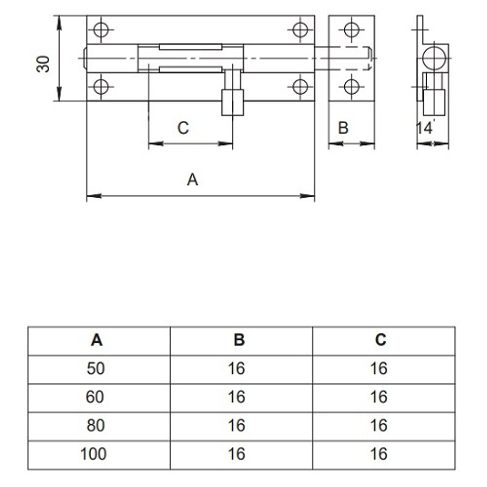 Шпингалет дверной APECS DB-05-50 W белый