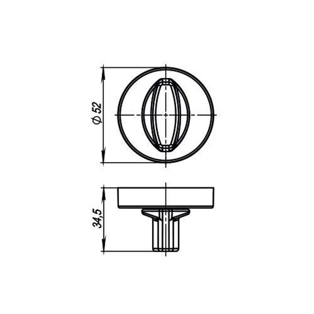 Ручка поворотная ARMADILLO WC-BOLT BK6/URB BPVD-77 вороненый никель /34323/