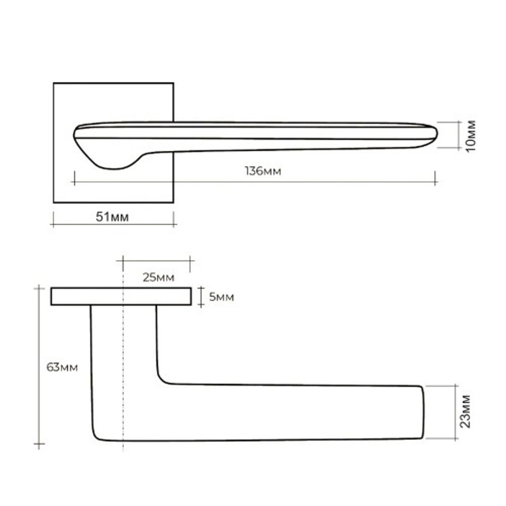Ручка раздельная ABRISS R50.177 CP хром