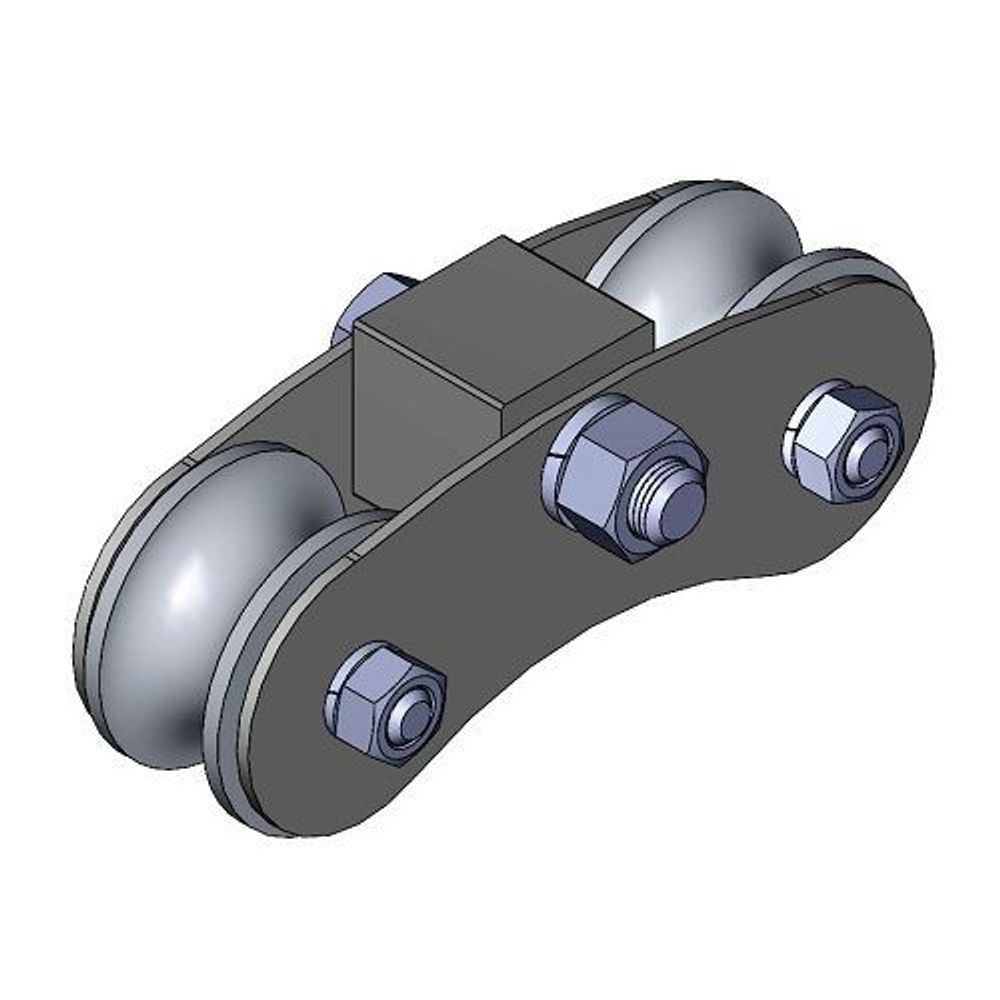 Каретка роликовая металл d-65 под трубу 3/4