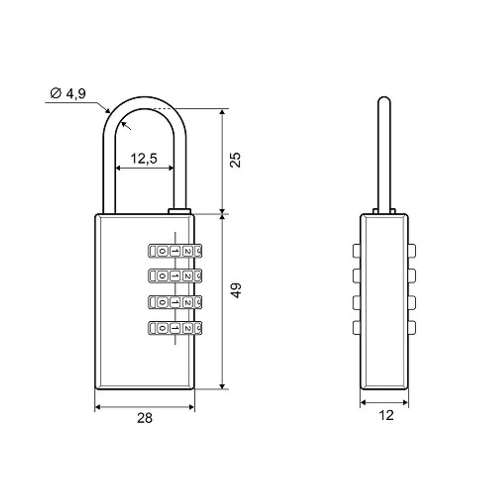 Замок навесной PALLADIUM 401B-28