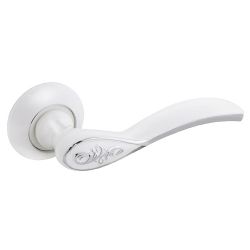 Ручка раздельная АЛЛЮР АРТ ШЭРОН W/CP белый/хром