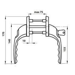 Гарнитур бал. прям. с ключ.с одной стор, штиф. 47 мм, бел. RAL9016(8 час.)