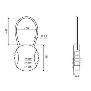 Замок навесной PALLADIUM 208V-35