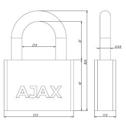 Замок навесной AJAX PD-30-60 (3 fin key) /42579/