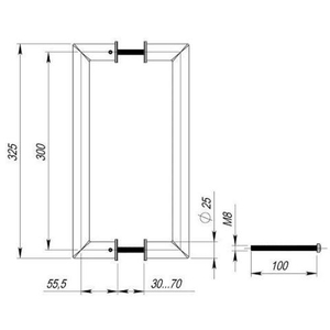 Ручки-скобы APECS HC-926-25/300-INOX