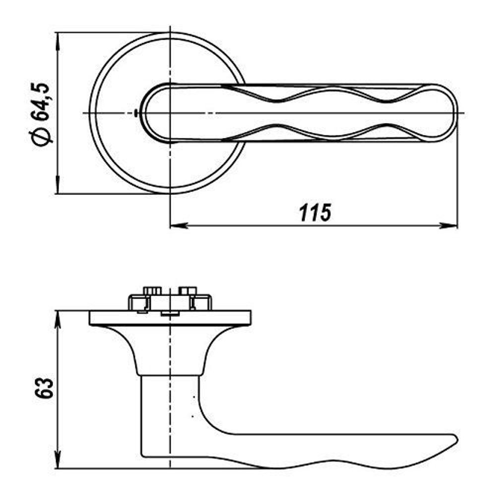 Ручка защелка PUNTO 6024 SN-P (без фик.) мат.никель /36815/
