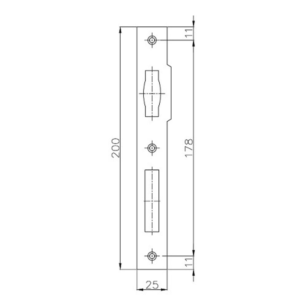 Ответная планка KALE KILIT для замков 154,155, 23NP,PB никель