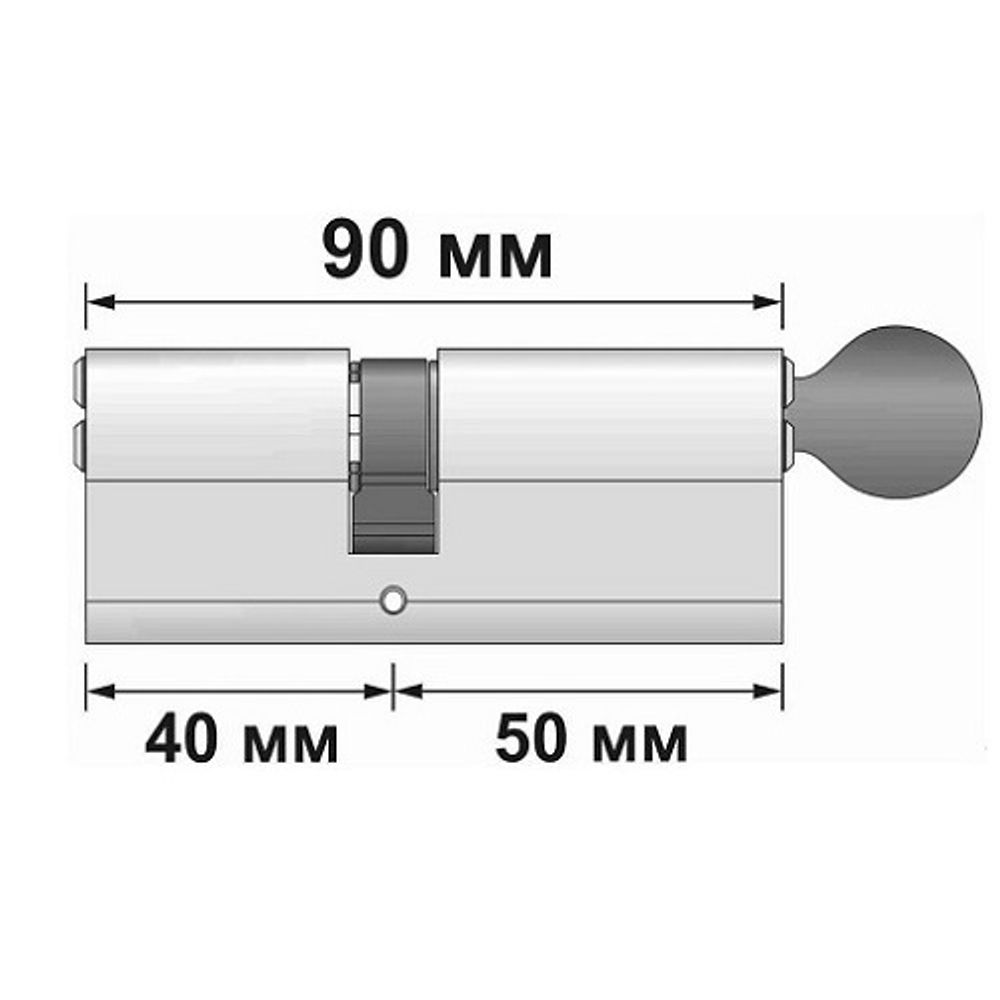 Цилиндровый механизм с вертушкой KALE KILIT 164 SM/90 (35+10+45) никель 5кл. /25579/