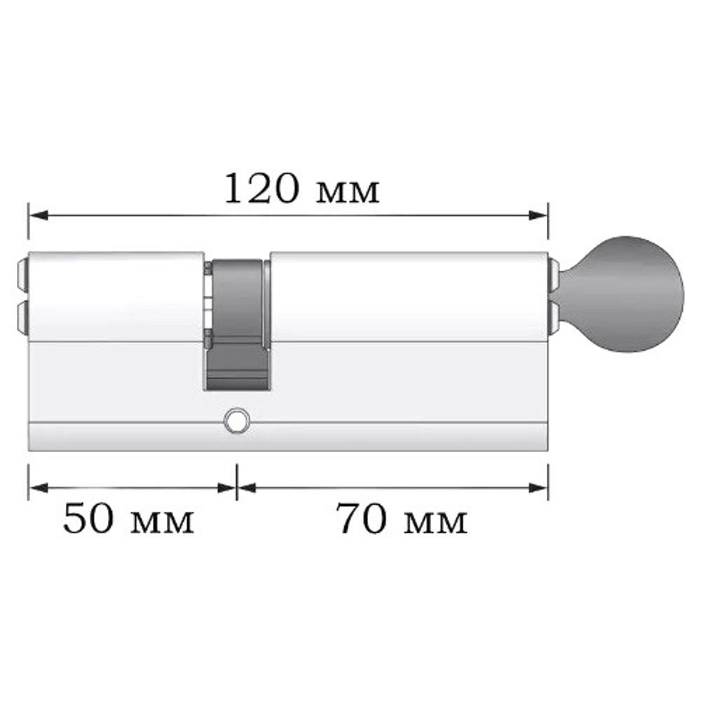 Цилиндровый механизм с вертушкой APECS SM-120 (50/70С)-C NI никель