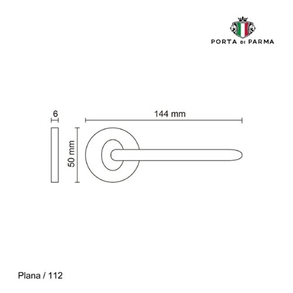 Ручка раздельная PORTA DI PARMA Plana CP хром