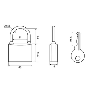 Замок навесной PALLADIUM 301B-40